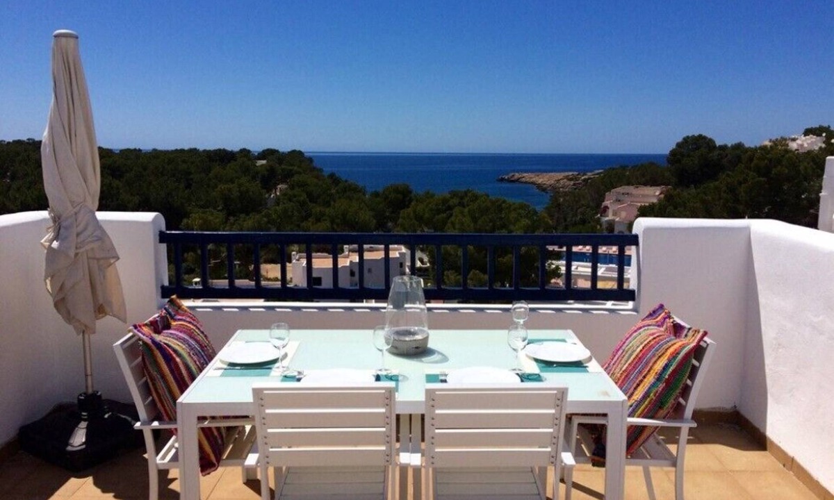Sant Josep de sa Talaia Apartment | Authentic Mediterranean penthouse with sea view and private pool