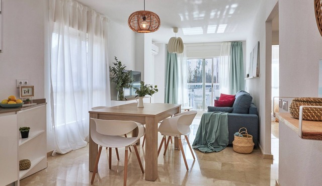 Bright Sunny Albir Beach Apartment with AC, WiFi, and parking