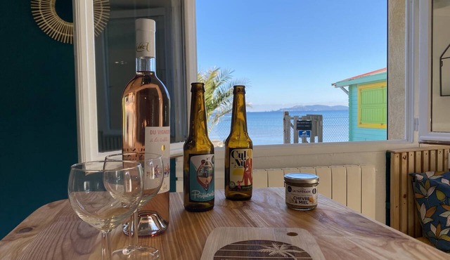 Charming Studio Flat direct beach access AC in Hyères