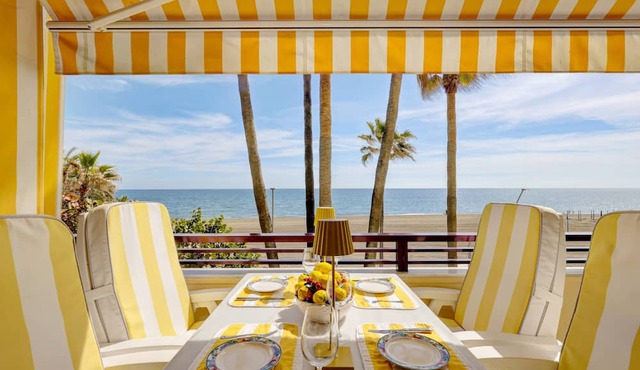 "Apartment- Car included" At the Beach with Sea View, Pool, Wi-Fi, A/C & Balcony