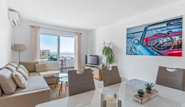 Apartment 'Beach Front Sea View Punta Prima' with Sea View, Wi-Fi and Air Conditioning